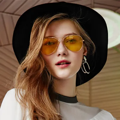 Fashion Women Double Metal Bridge Sunglasses
