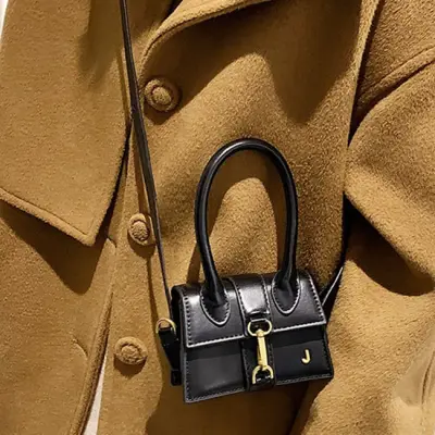 Women Casual Creative Metal Lock Design MIni Szie Crossbody PU Bag